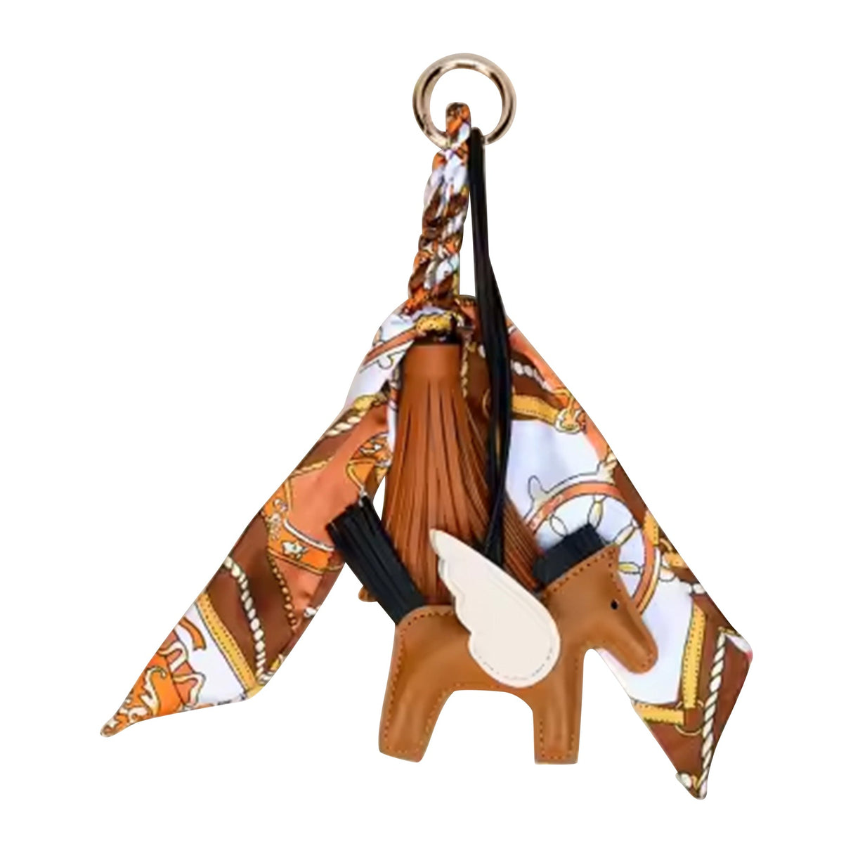 Faux Leather Horse Charm w/ Scarf- Brown by Malibu Sugar