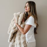 Plush Faux Fur Throw Blanket- Sesame by Saranoni