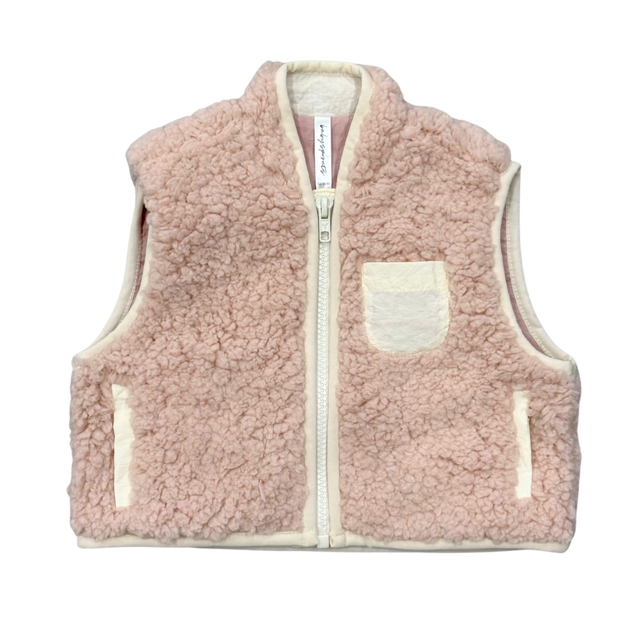 Sherpa Zipper Vest- Soft Pink by Babysprouts