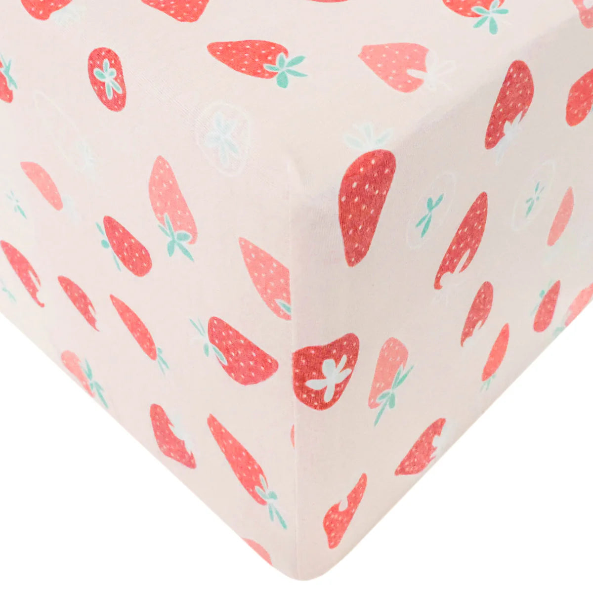 Premium Knit Fitted Crib Sheet - Strawberry by Copper Pearl