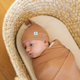 Stretch Knit Swaddle Blanket - Terracotta by Little Unicorn