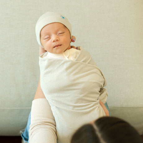 Stretch Knit Swaddle Blanket - Pebble by Little Unicorn