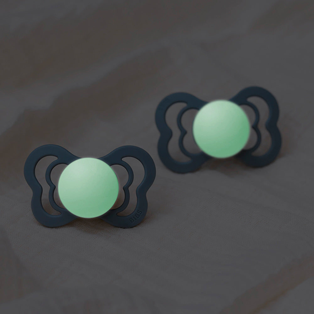 Couture GLOW Pacifiers 2 Pk- Blush/Vanilla by Bibs