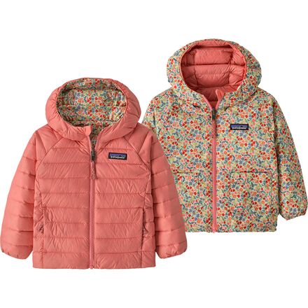 Baby Reversible Down Sweater™ Hoody- Tiny World: Lichen Green by Patagonia