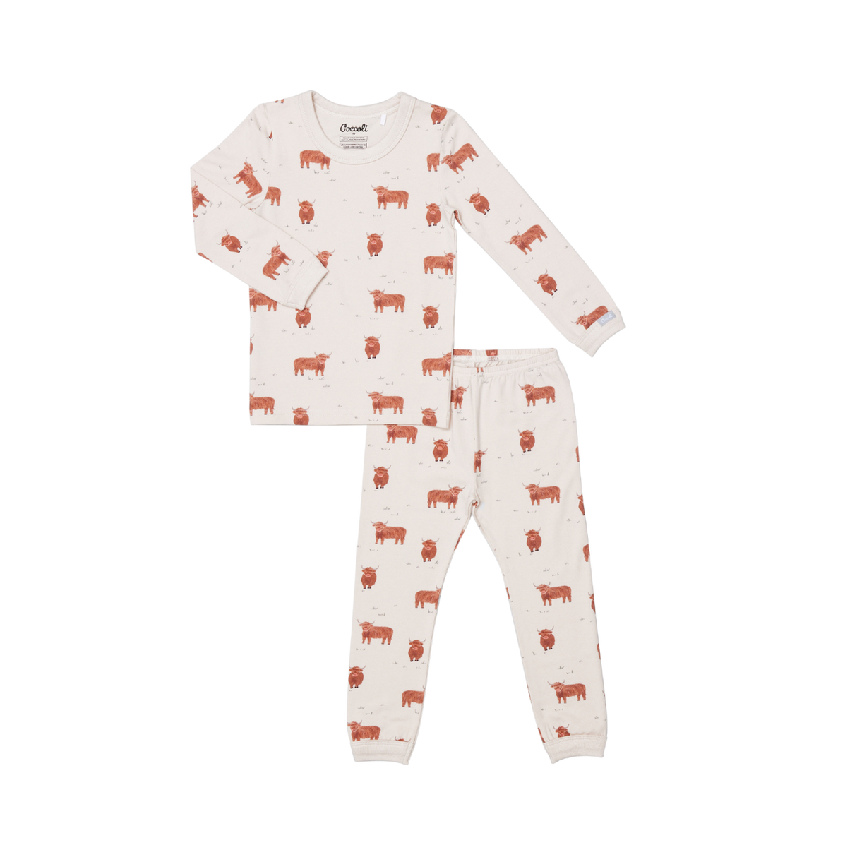 Kid Boy Ls Modal Pyjama- Highland Cows by Coccoli