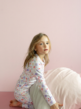 Girls L/S Modal Pyjama- Flowers on Cream by Coccoli