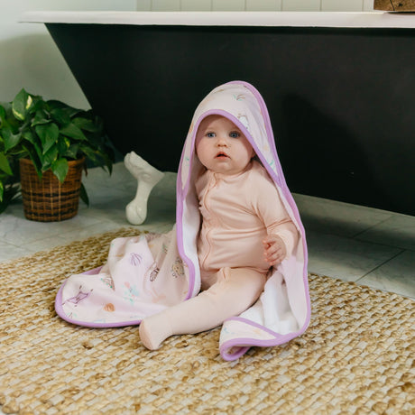 Premium Baby Knit Hooded Towel- Enchanted Friends by Copper Pearl
