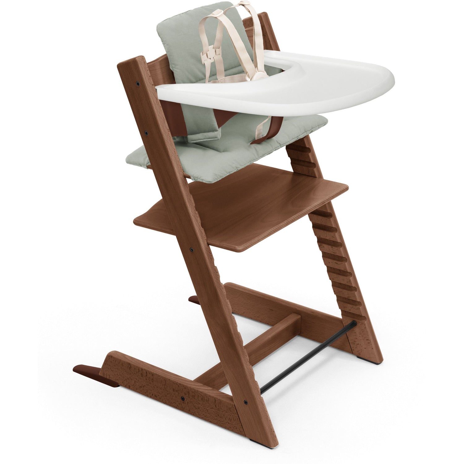 stokke tripp trapp straps Stokke Tripp Trapp High Chair² with Cushion + Tray, Warm Brown + Anthracite Cushion, Black Tray
