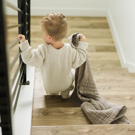 Cotton Muslin Baby Quilt - Mocha by Little Unicorn