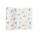 Organic Cotton Muslin Swaddle Blanket - Little Dino by Little Unicorn