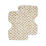 Cotton Muslin Burp Cloth 2 Pack - Adobe Checker by Little Unicorn