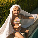 Toddler Hooded Towel - Tan Gingham by Little Unicorn