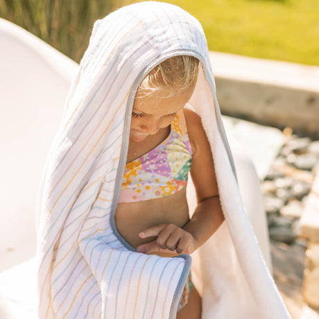 Toddler Hooded Towel - Unicorn Stripe by Little Unicorn