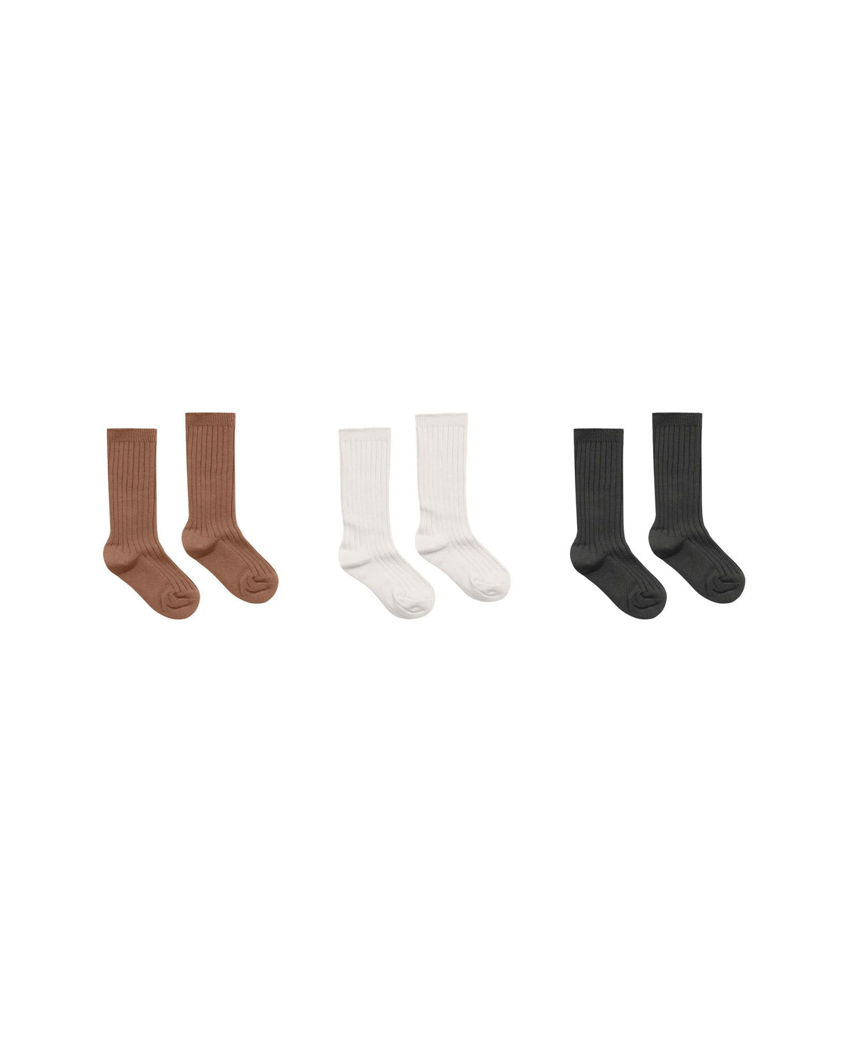 ribbed socks || cedar / ivory / black by Rylee + Cru