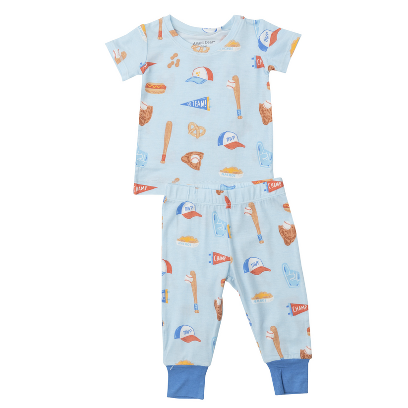 Short Sleeve Lounge Wear Set - Baseball by Angel Dear