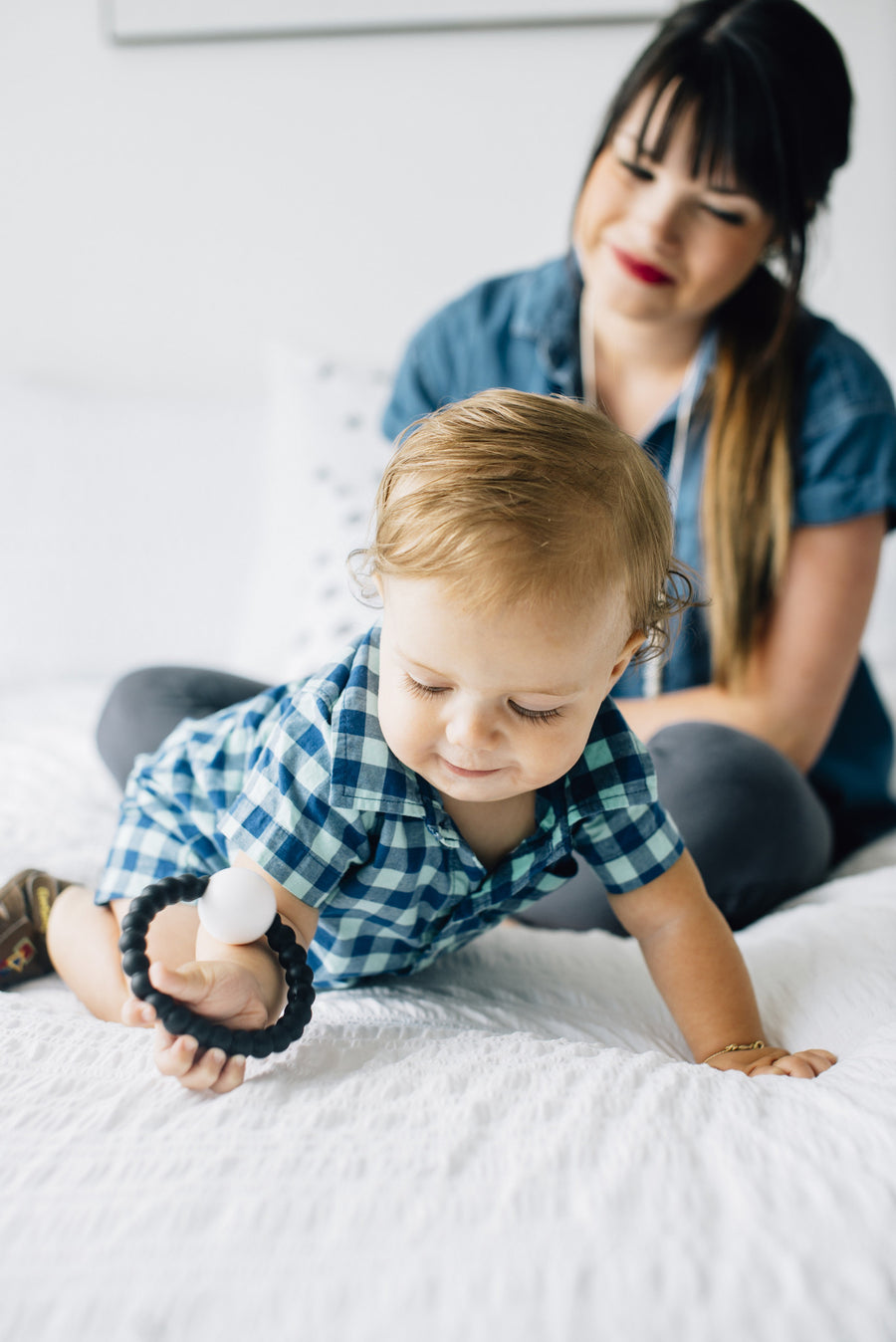 Teether Toy Rattle- Black by Chewable Charm
