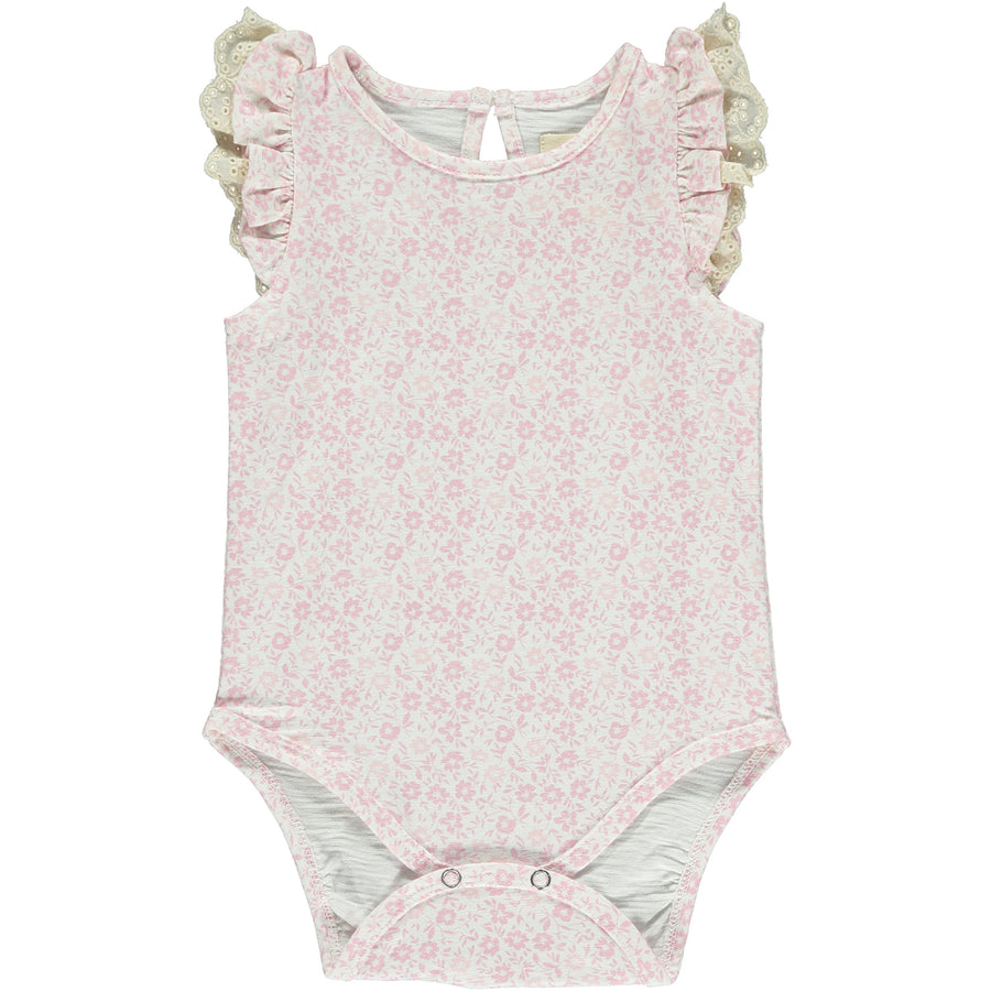 Amber Onesie in Pink Ditsy Floral by Vignette