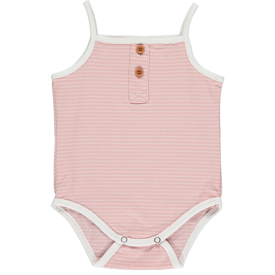 Karter Onesie in Pink Stripe by Vignette