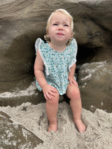 Poppy Bubble in Teal Ditsy Floral by Vignette