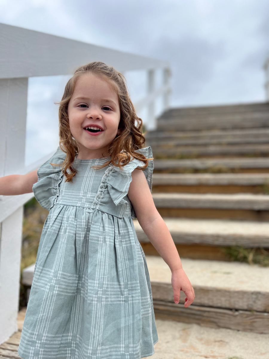 Michele Ruffle Set in Green Plaid by Vignette