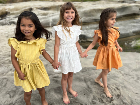 Sandy Dress in Gold Sttich by Vignette