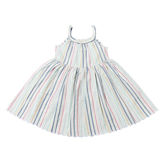 Stella Dress in Pink and Blue Multi Stripe by Vignette