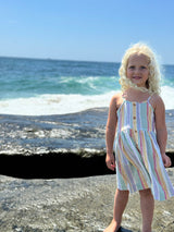 Brooklyn Dress in Berry Aqua Stripe by Vignette