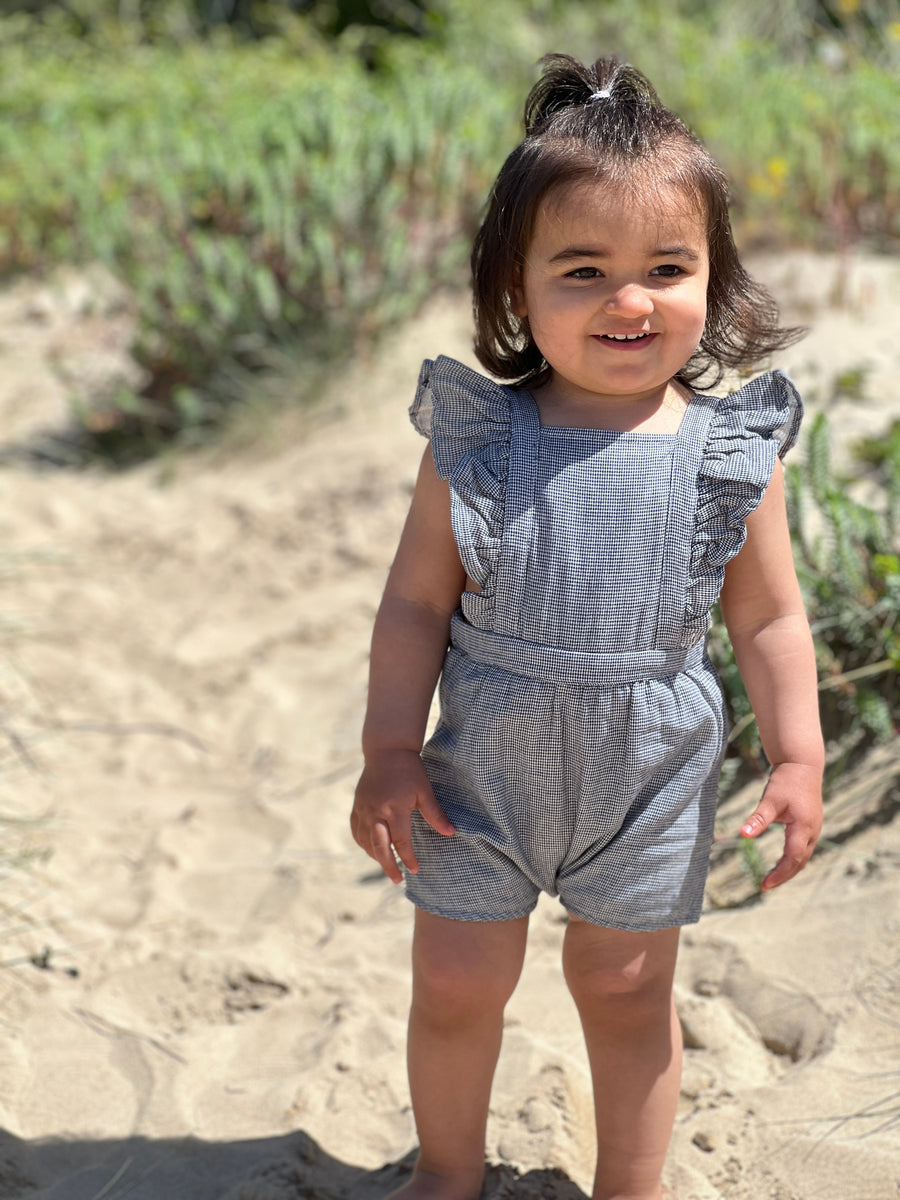 Emma Romper in Blue Check by Vignette