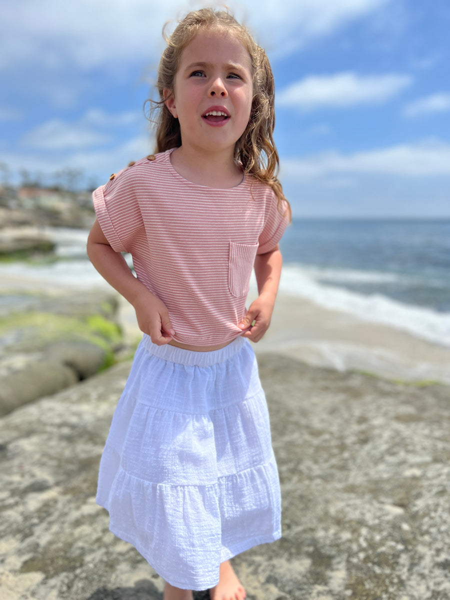 Kassie T-Shirt in Pink/White Stripe by Vignette