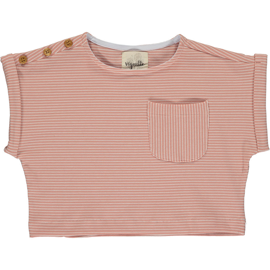 Kassie T-Shirt in Pink/White Stripe by Vignette
