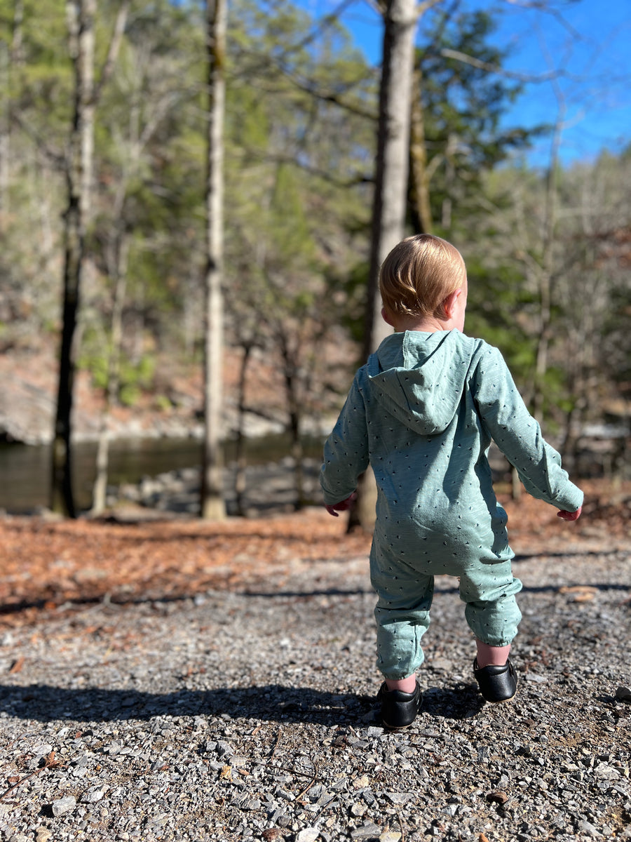 Shelby Hooded Romper in Aqua by Vignette