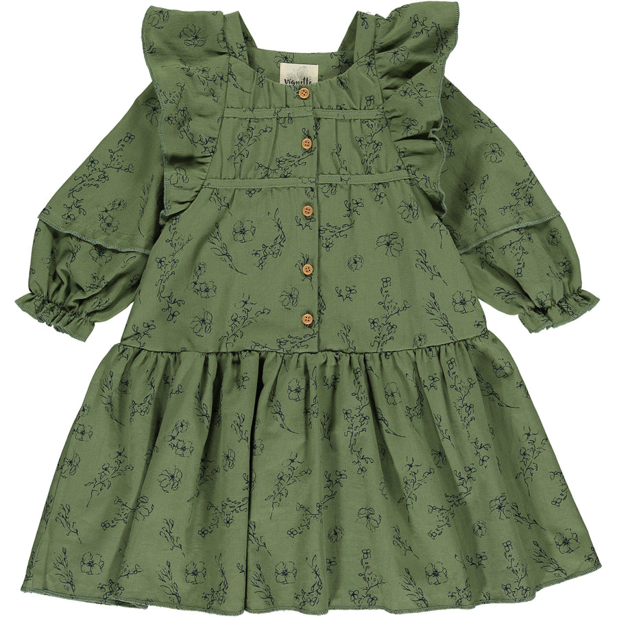 Aretha Dress in Green Floral by Vignette