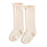Vanilla Lace Top Knee High Socks by Little Stocking Co.
