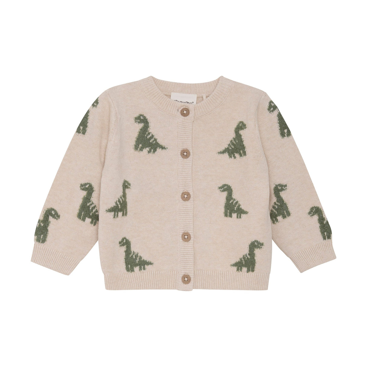 Knit Cardigan - Light Beige Melange Dino by Minymo