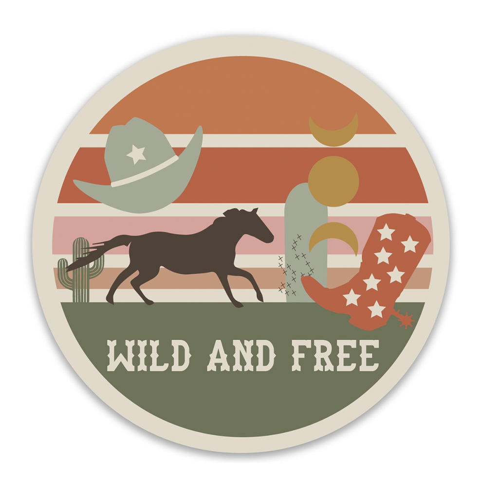 Lucy's Room Wild and Free Western Vinyl Sticker by Emerson and Friends