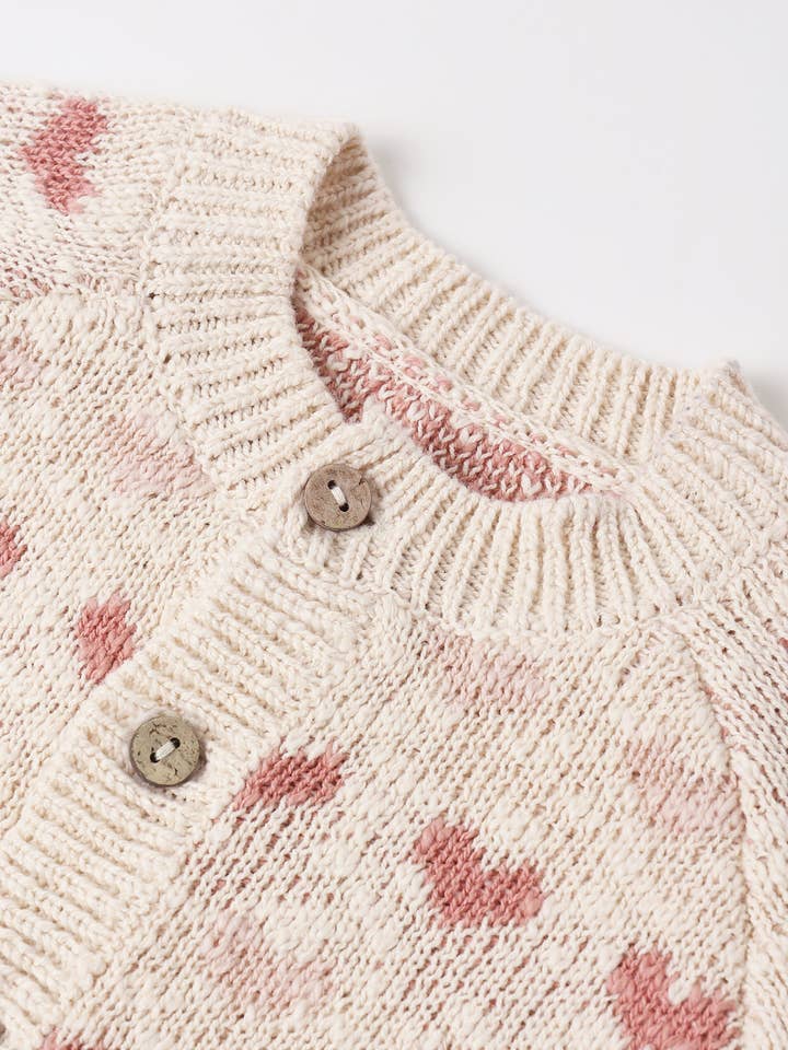 Knit Cardigan || Hearts by Quincy Mae