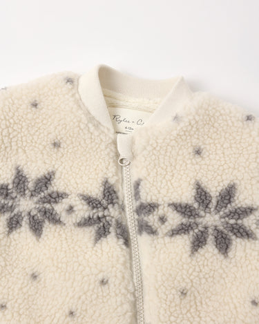 Shearling Baby Jumpsuit || Natural Fair Isle by Rylee + Cru