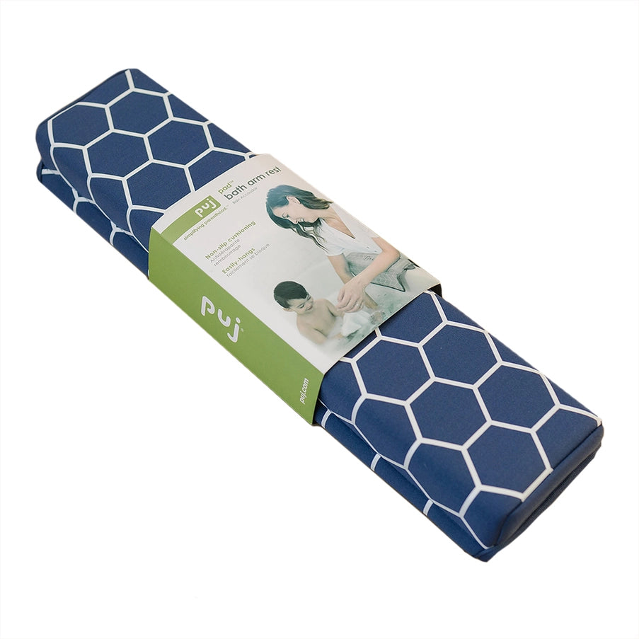 Puj Pad Armrest with Suction Cups in Navy Honeycomb