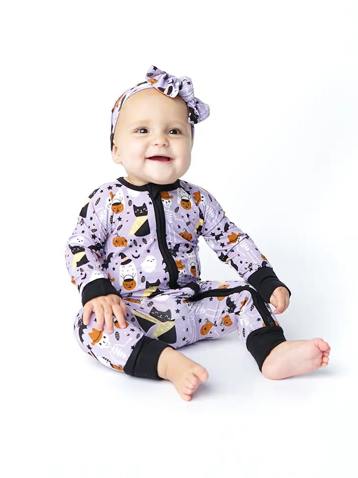 Spooky Cute Purple Halloween Bamboo Pajamas by Emerson and Friends
