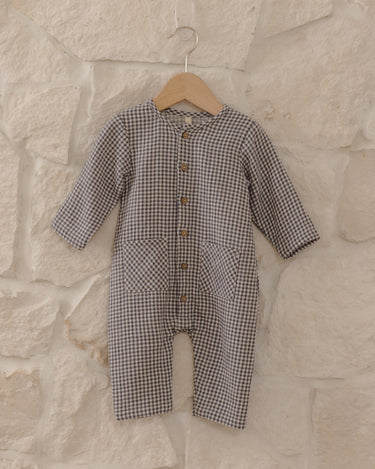 Pocketed Woven Jumpsuit || Midnight Gingham by Quincy Mae