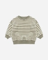 Velour Relaxed Sweatshirt || Spruce Stripe by Quincy Mae