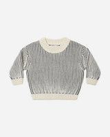 Relaxed Knit Sweater || Midnight Stripe by Quincy Mae