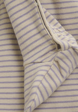Striped Nightsuit with Feet - Lavender Gray by Fixoni