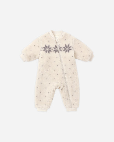 Shearling Baby Jumpsuit || Natural Fair Isle by Rylee + Cru