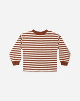 Relaxed Long Sleeve Tee || Brick Stripe by Rylee + Cru