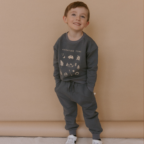 Organic Fleece Jogger Pants- Hale Navy by Makemake