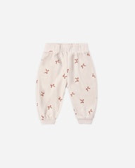 Velour Relaxed Sweatpant || Red Bows by Quincy Mae