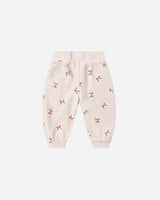 Velour Relaxed Sweatpant || Red Bows by Quincy Mae