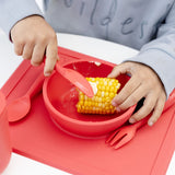 Happy Utensils in Coral by EZPZ