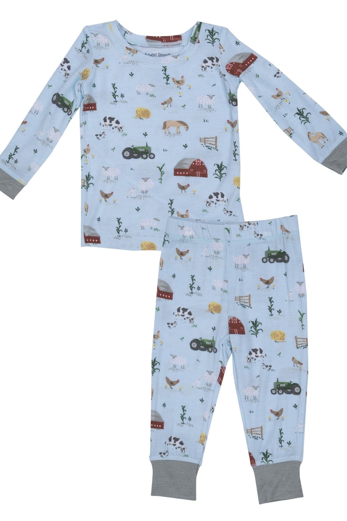 Long Sleeve Loungewear Set in Big Red Barn Blue by Angel Dear